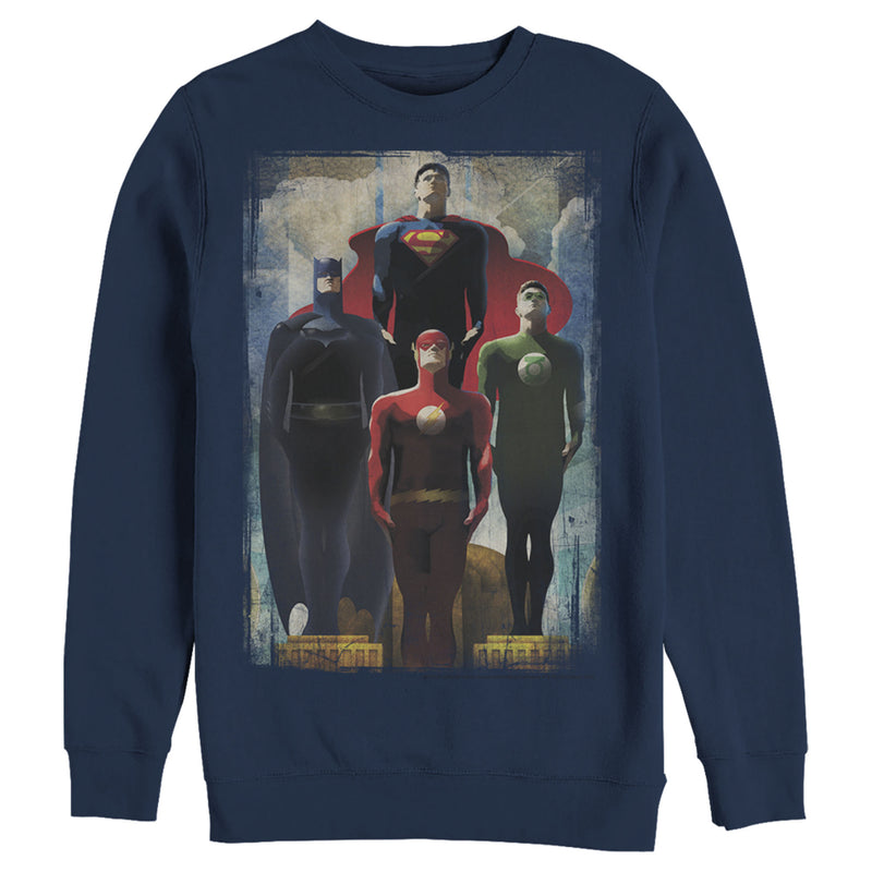 Men's Justice League Hero Artistic Poster Sweatshirt