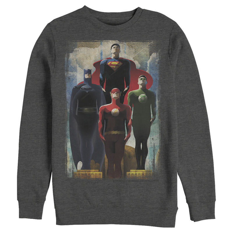 Men's Justice League Hero Artistic Poster Sweatshirt