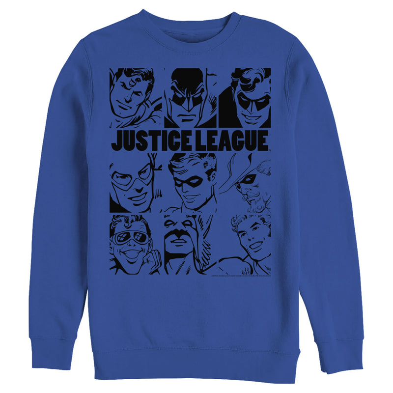 Men's Justice League Vintage Hero Panels Sweatshirt