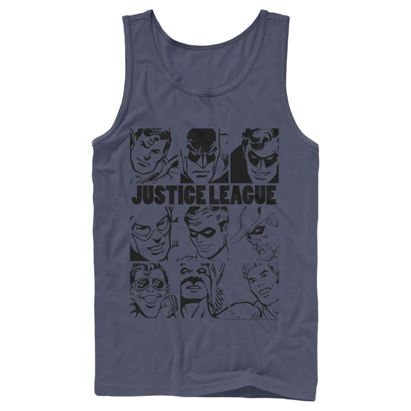 Men's Justice League Vintage Hero Panels Tank Top