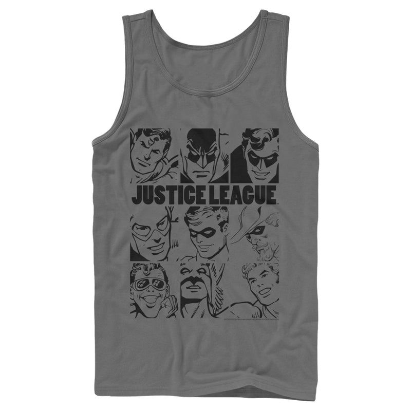 Men's Justice League Vintage Hero Panels Tank Top