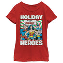 Girl's Justice League Holiday Heroes T-Shirt