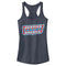 Junior's Justice League Patriotic Frame Logo Racerback Tank Top