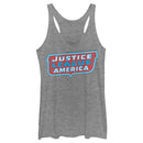 Women's Justice League Patriotic Frame Logo Racerback Tank Top