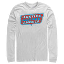 Men's Justice League Patriotic Frame Logo Long Sleeve Shirt