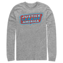 Men's Justice League Patriotic Frame Logo Long Sleeve Shirt