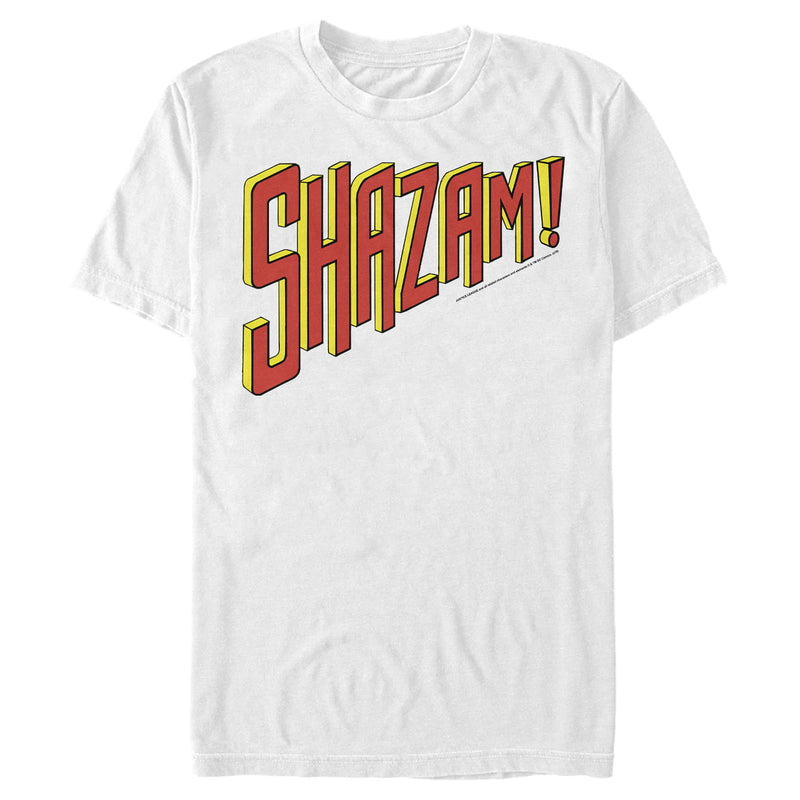Men's Justice League Shazam Text Logo T-Shirt