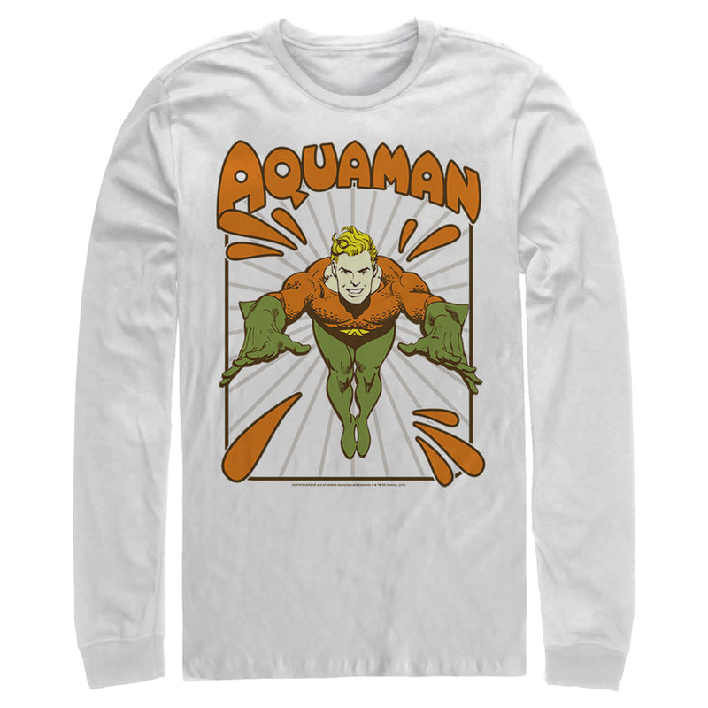 Men's Justice League Aquaman Vintage Long Sleeve Shirt