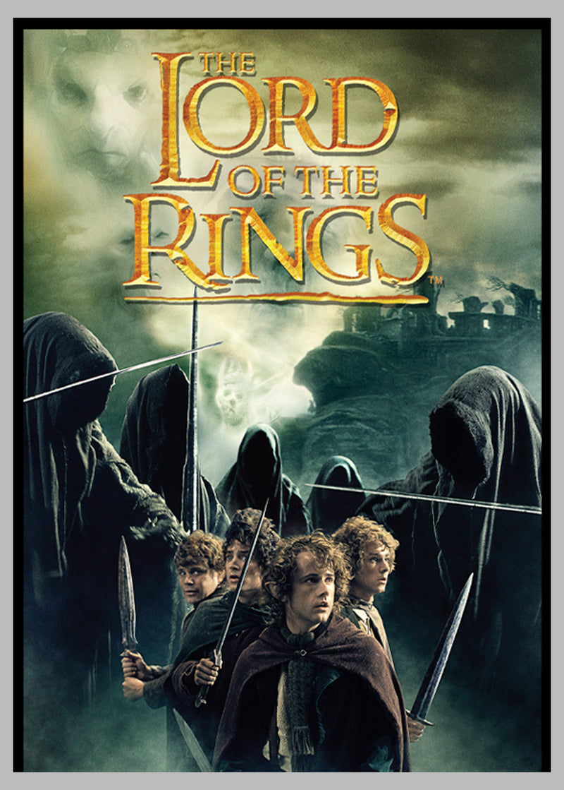 Men's The Lord of the Rings Fellowship of the Ring Four Hobbits Movie Poster T-Shirt