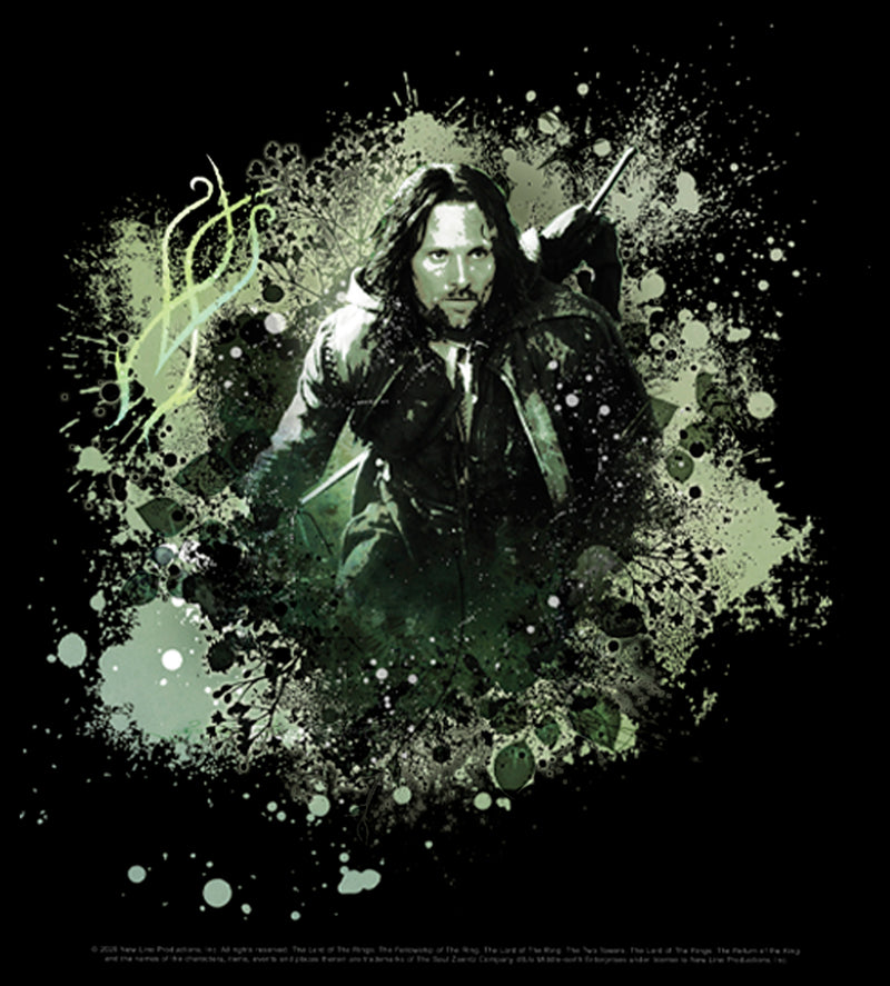 Men's The Lord of the Rings Fellowship of the Ring Aragorn Paint Splatter T-Shirt