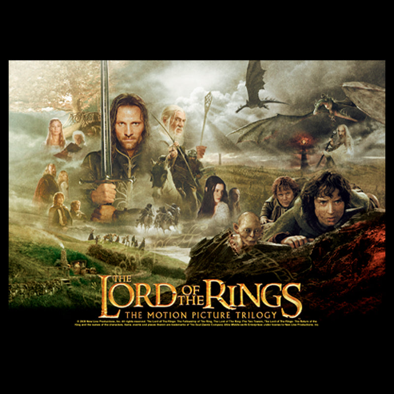 Men's The Lord of the Rings Fellowship of the Ring Trilogy Movie Poster T-Shirt