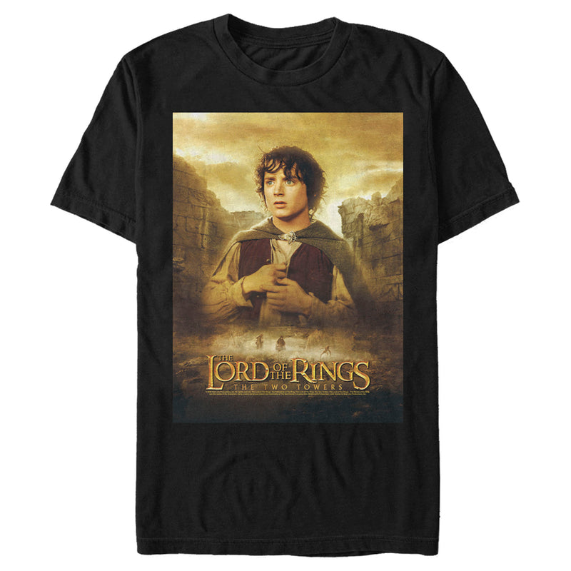 Men's The Lord of the Rings Two Towers Frodo Movie Poster T-Shirt
