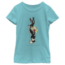Girl's Looney Tunes Bugs Bunny Floral Spray Paint Portrait T-Shirt