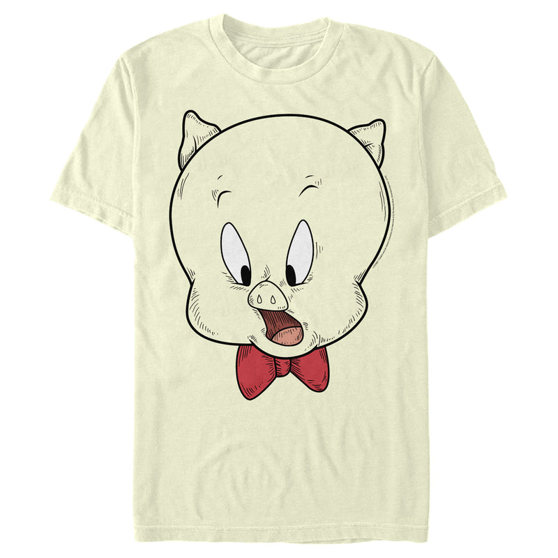 Men's Looney Tunes Porky Big Face Drawing T-Shirt