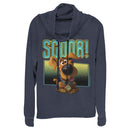 Junior's Scooby Doo Puppy Frame Cowl Neck Sweatshirt