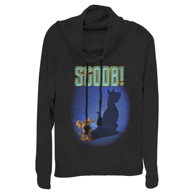 Junior's Scooby Doo Dog Shadow Cowl Neck Sweatshirt