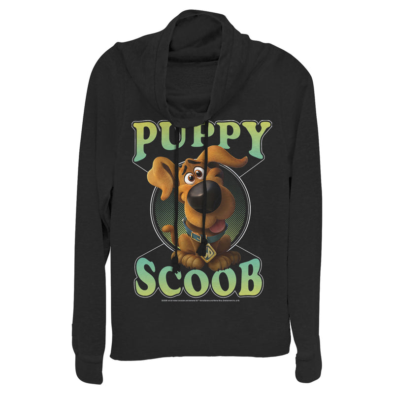 Junior's Scooby Doo Puppy Circle Cowl Neck Sweatshirt