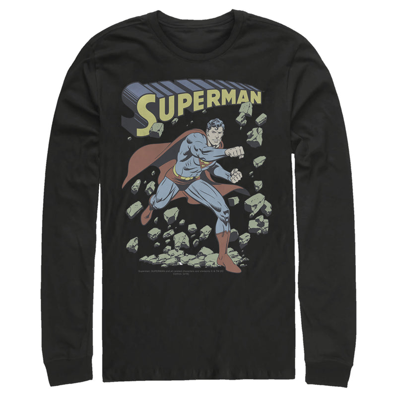Men's Superman Hero Smash Barriers Long Sleeve Shirt