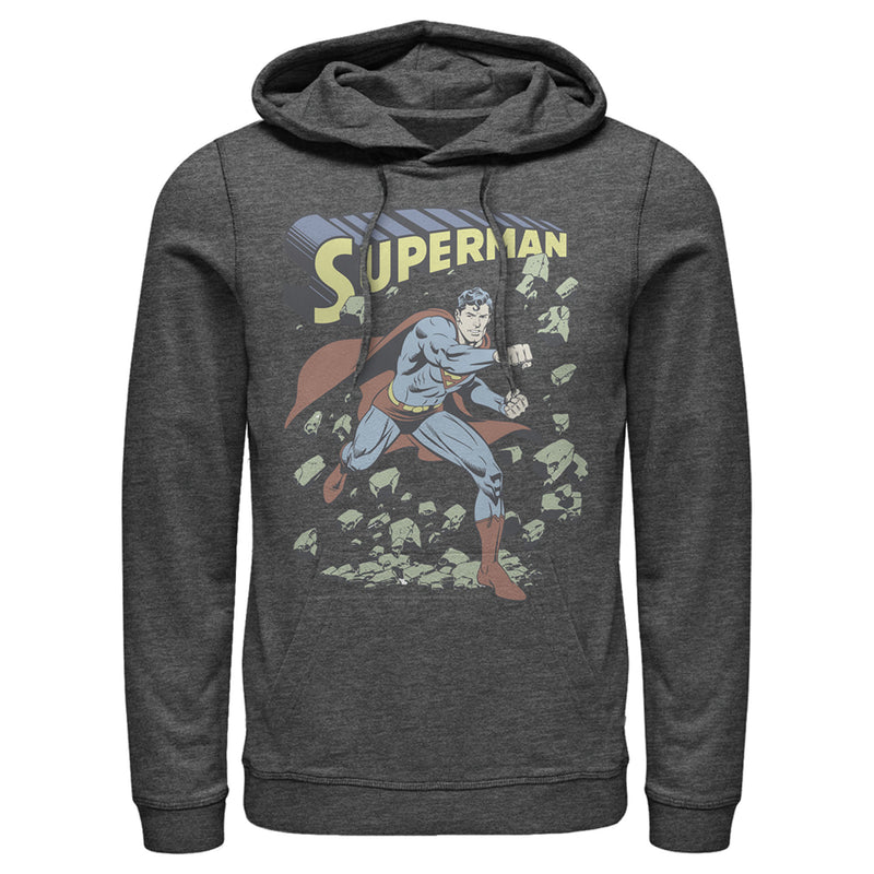 Men's Superman Hero Smash Barriers Pull Over Hoodie