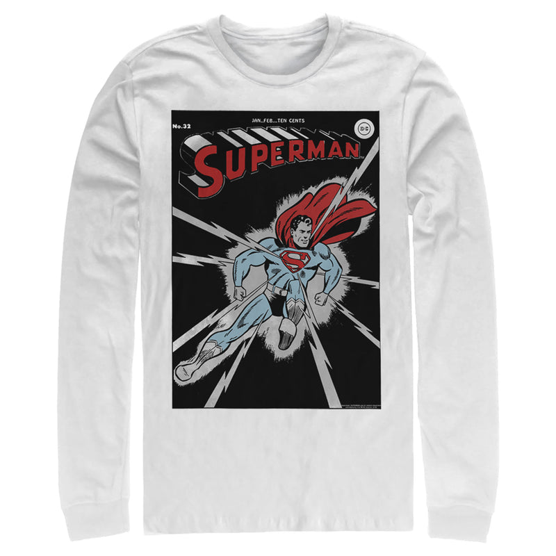 Men's Superman No.32 Comic Cover Long Sleeve Shirt