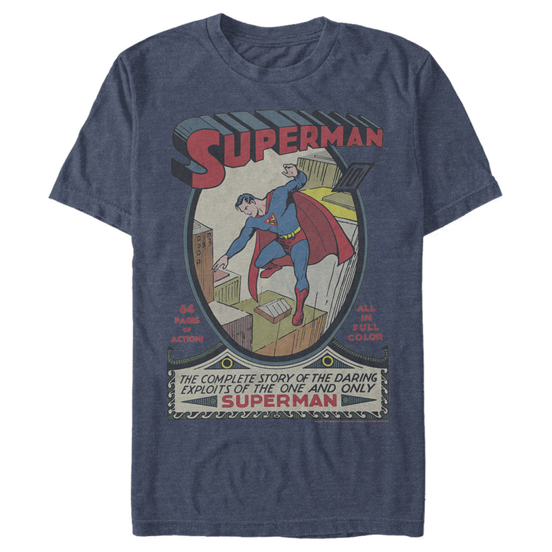 Men's Superman Vintage Daring Exploits Cover T-Shirt