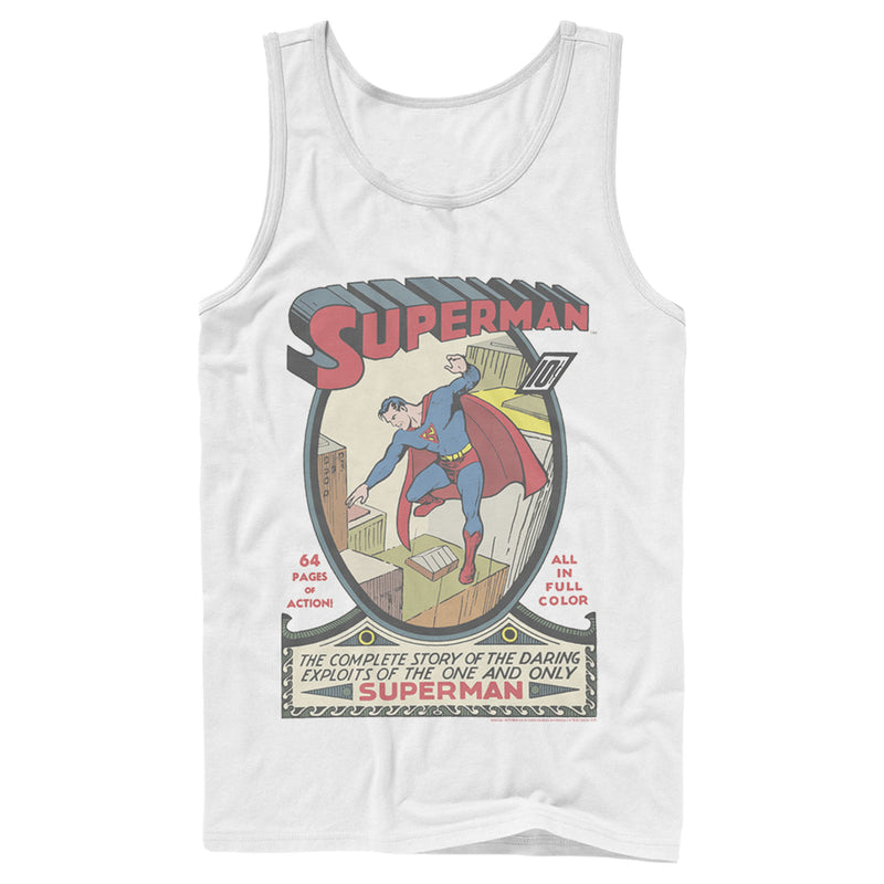 Men's Superman Vintage Daring Exploits Cover Tank Top