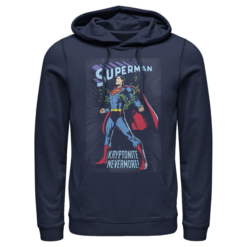 Men's Superman Kryptonite Nevermore Cover Pull Over Hoodie