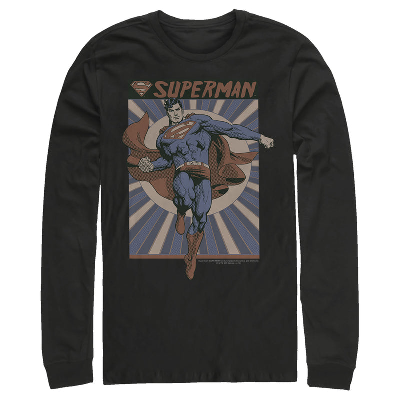 Men's Superman Classic Hero Pose Long Sleeve Shirt