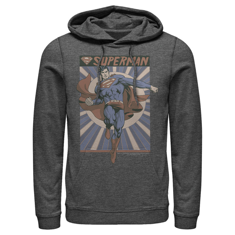 Men's Superman Classic Hero Pose Pull Over Hoodie