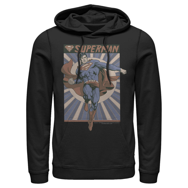 Men's Superman Classic Hero Pose Pull Over Hoodie