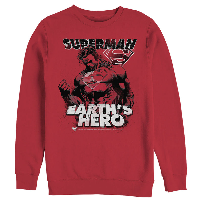 Men's Superman Grunge Earth's Hero Sweatshirt