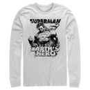 Men's Superman Grunge Earth's Hero Long Sleeve Shirt