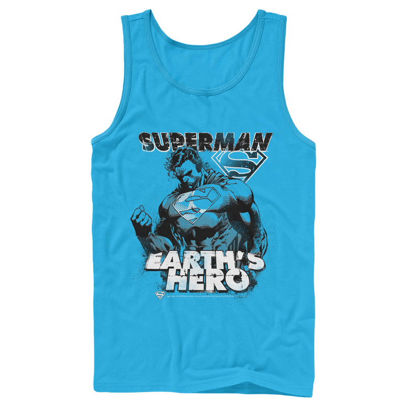 Men's Superman Grunge Earth's Hero Tank Top