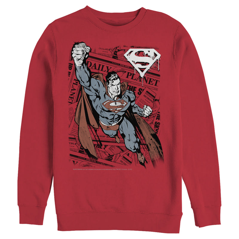 Men's Superman Daily Planet Newspaper Sweatshirt