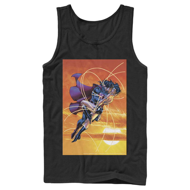 Men's Superman Wonder Woman Kiss Tank Top