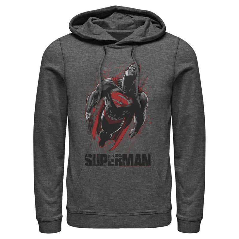 Men's Superman Flight Looking On Pull Over Hoodie