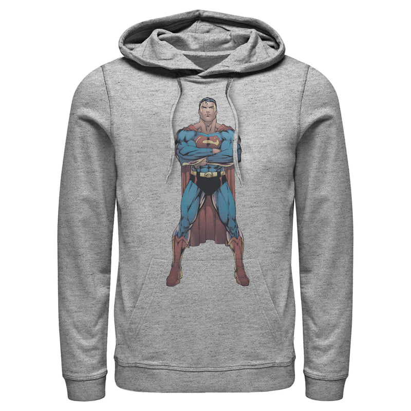 Men's Superman Bold Hero Pose Pull Over Hoodie