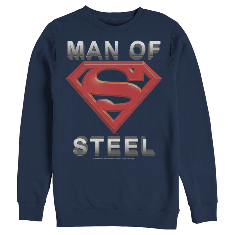 Men's Superman Man of Steel Beveled Logo Sweatshirt