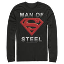 Men's Superman Man of Steel Beveled Logo Long Sleeve Shirt