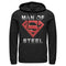 Men's Superman Man of Steel Beveled Logo Pull Over Hoodie