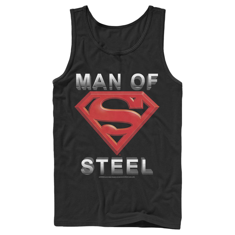 Men's Superman Man of Steel Beveled Logo Tank Top