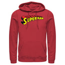 Men's Superman Classic Text Logo Pull Over Hoodie