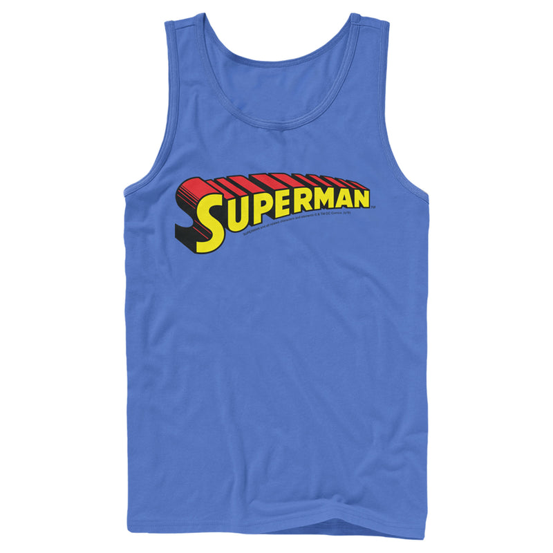 Men's Superman Classic Text Logo Tank Top