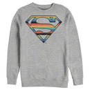 Men's Superman Logo Retro Stripe Sweatshirt