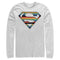 Men's Superman Logo Retro Stripe Long Sleeve Shirt