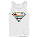 Men's Superman Logo Retro Stripe Tank Top