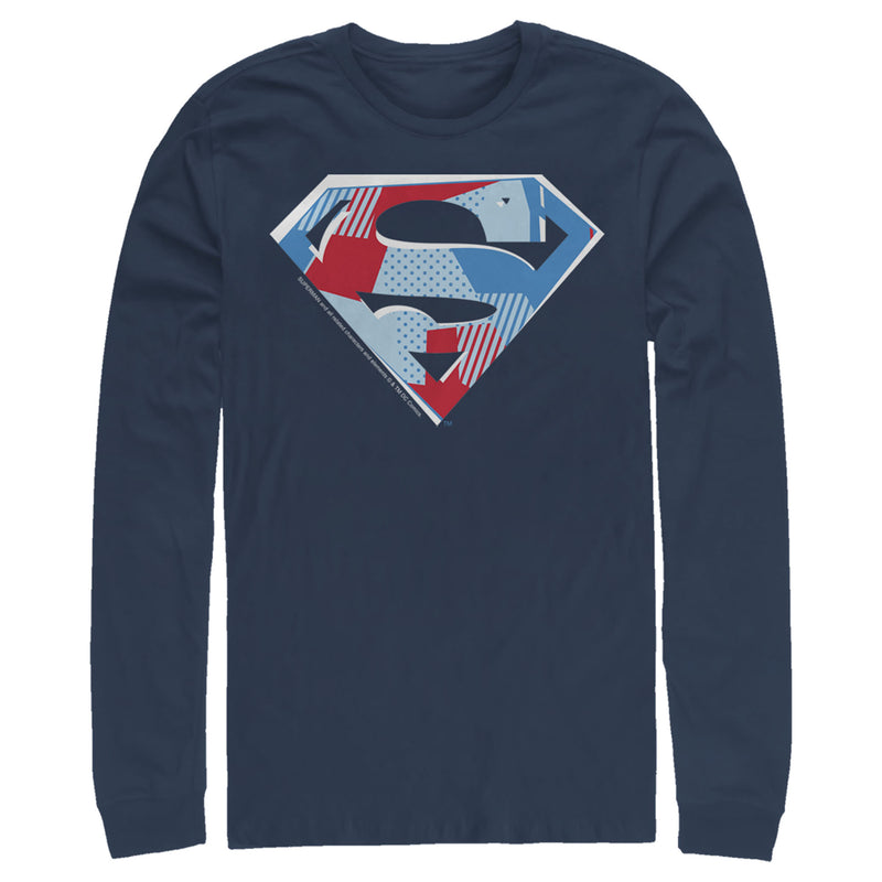 Men's Superman Logo Geometric Long Sleeve Shirt