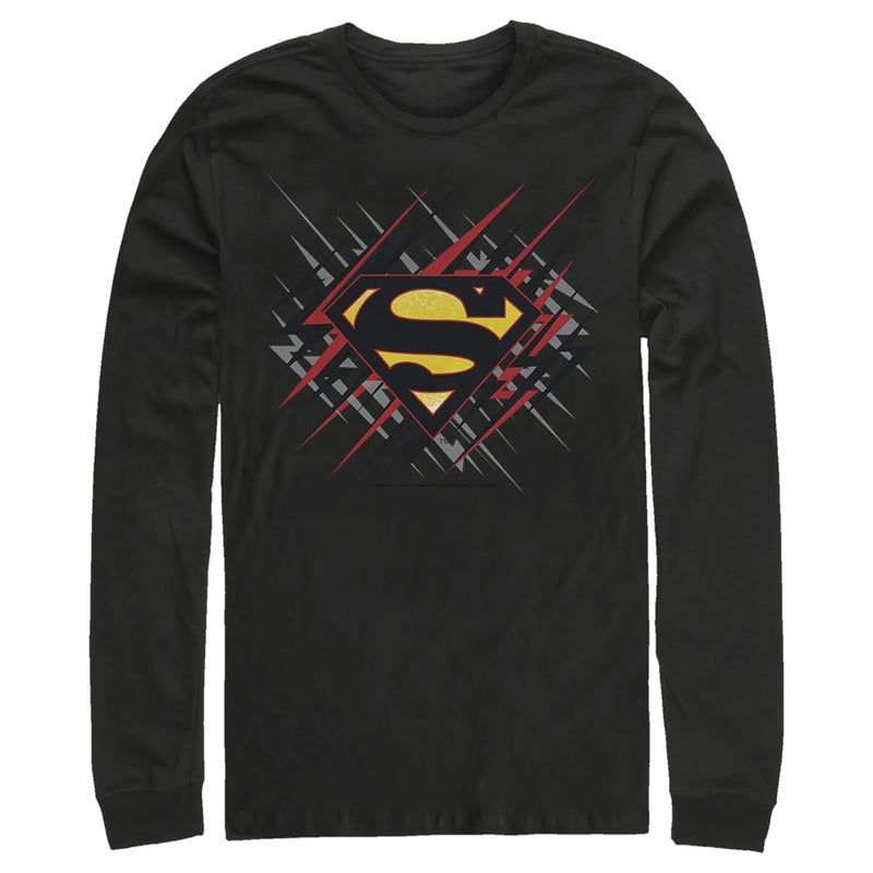 Men's Superman Logo Lightning Long Sleeve Shirt