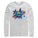 Men's Superman Logo Patriotic Long Sleeve Shirt