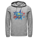 Men's Superman Logo Patriotic Pull Over Hoodie